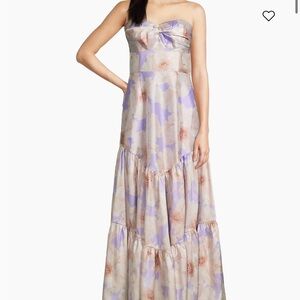 Hutch Rosewood Floral Strapless Gown